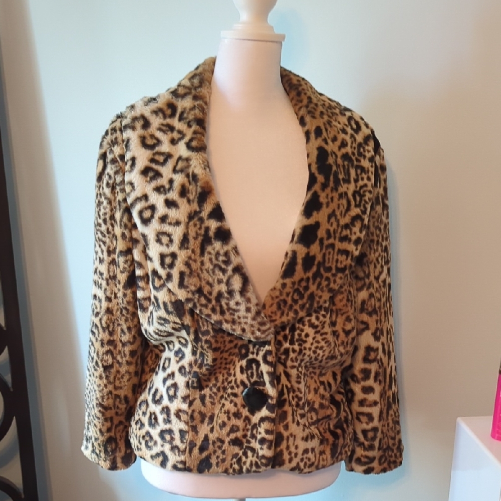 Heart Soul Animal Print Teddy Jacket